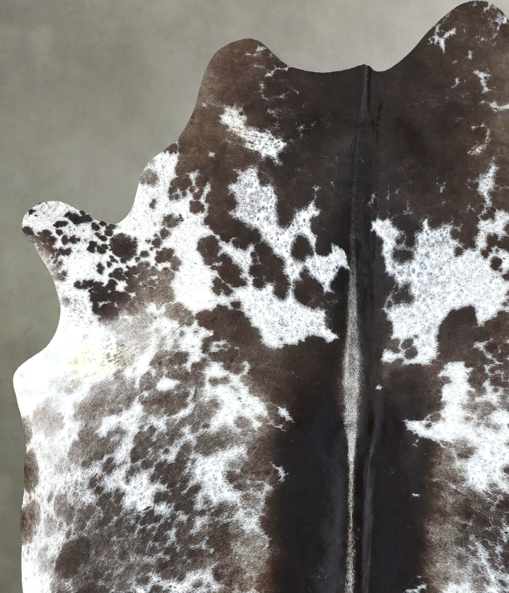 Chocolate and White X-Large Brazilian Cowhide Rug 7'7"H x 6'4"W #B19021 by Hudson Hides
