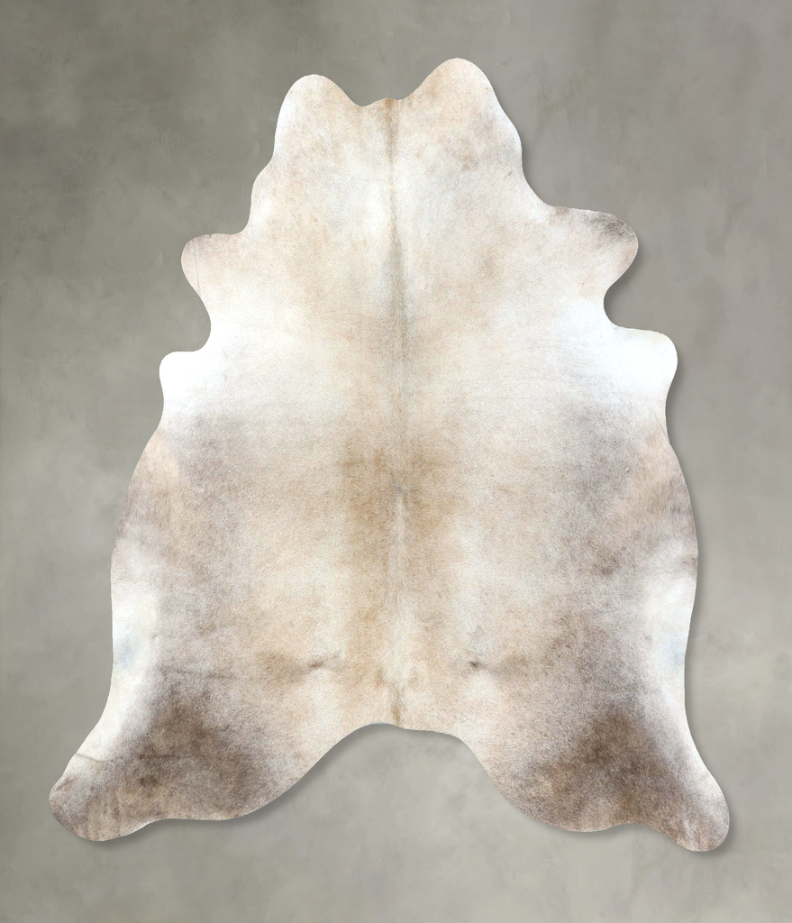Grey with Beige X-Large Brazilian Cowhide Rug 7'4"H x 6'10"W #B19024 by Hudson Hides