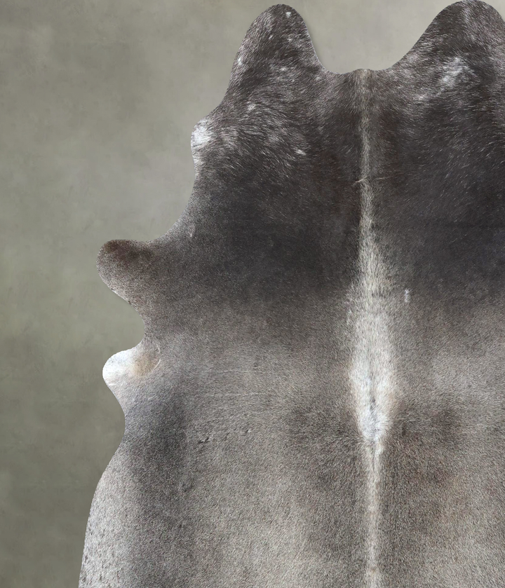 Medium Grey XX-Large Brazilian Cowhide Rug 7'9"H x 6'6"W #B19025 by Hudson Hides