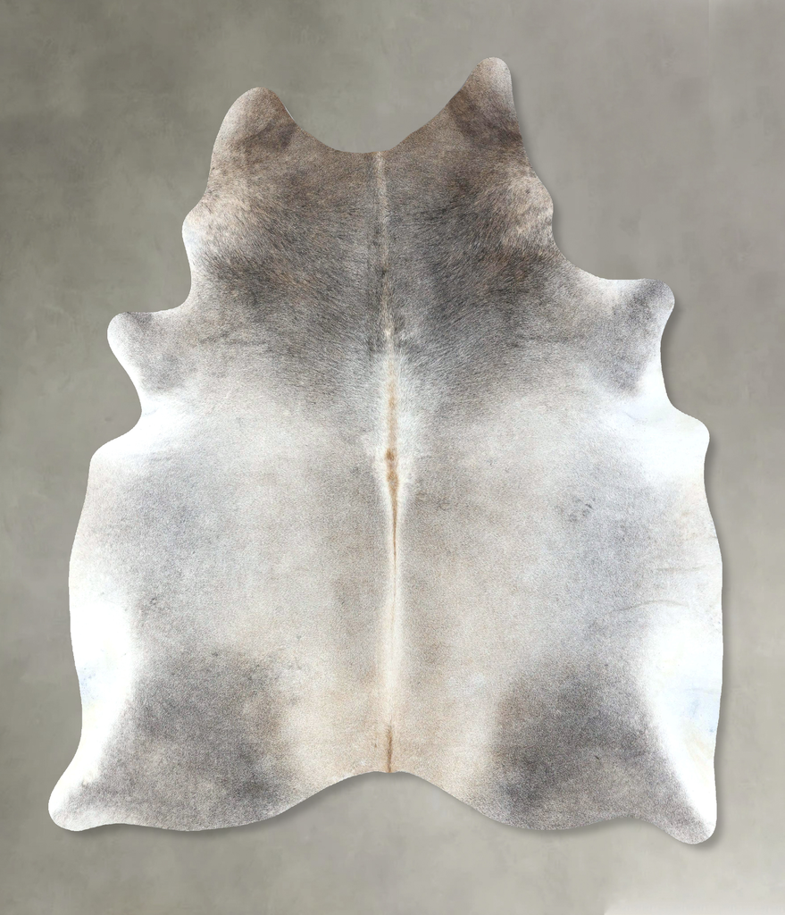 Grey with Beige X-Large Brazilian Cowhide Rug 7'6"H x 6'2"W #B19026 by Hudson Hides