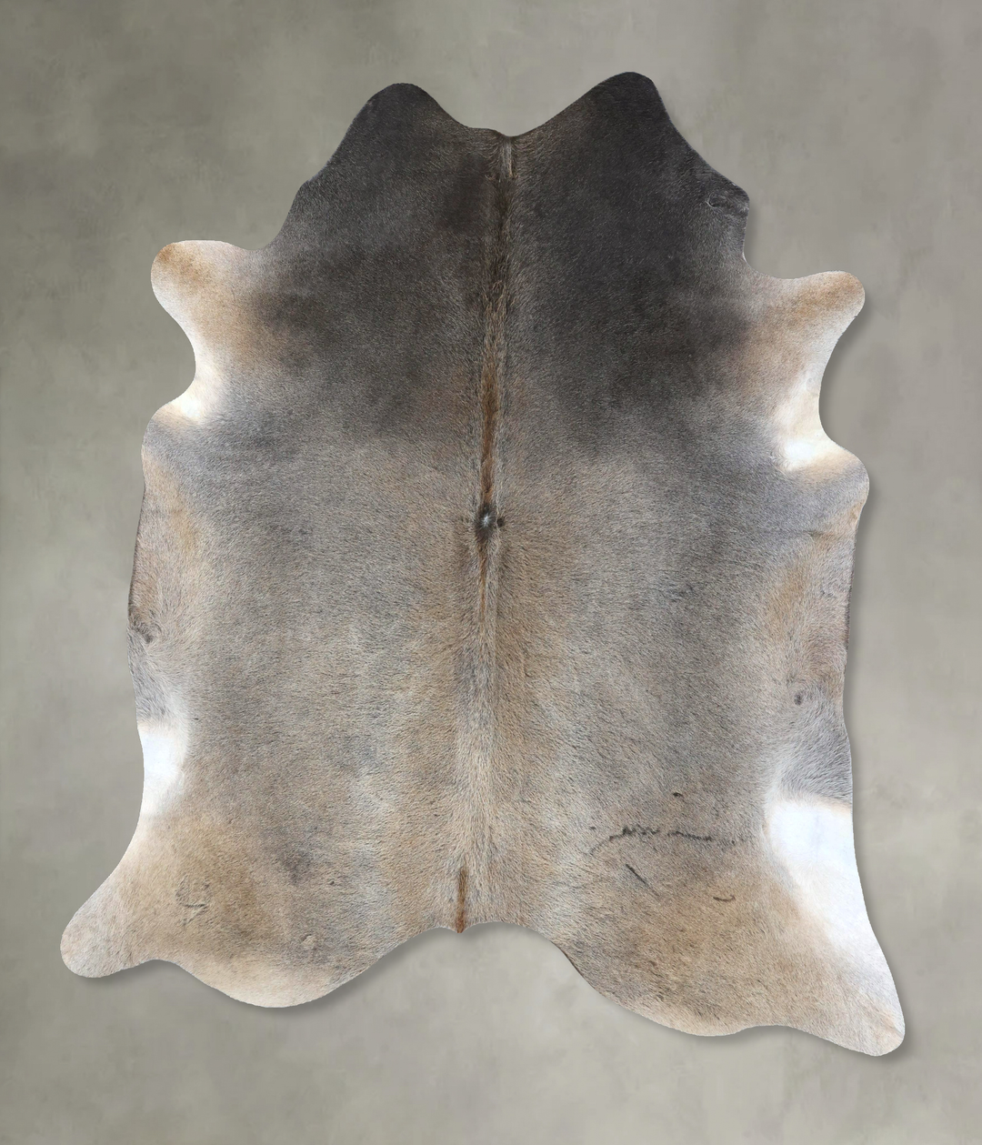 Grey with Beige XX-Large Brazilian Cowhide Rug 7'7"H x 6'10"W #B19027 