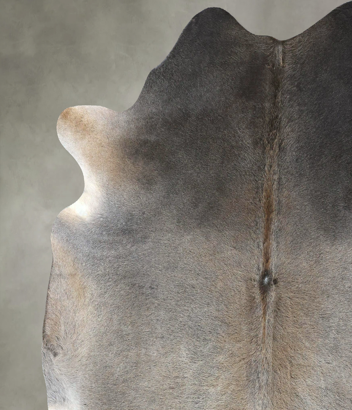 Grey with Beige XX-Large Brazilian Cowhide Rug 7'7"H x 6'10"W #B19027 by Hudson Hides