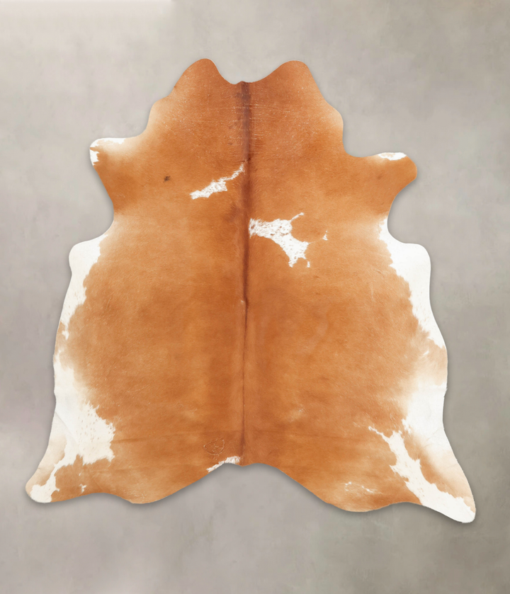 Brown and White Regular X-Large Brazilian Cowhide Rug 6'8"H x 6'4"W #B1903 by Hudson Hides