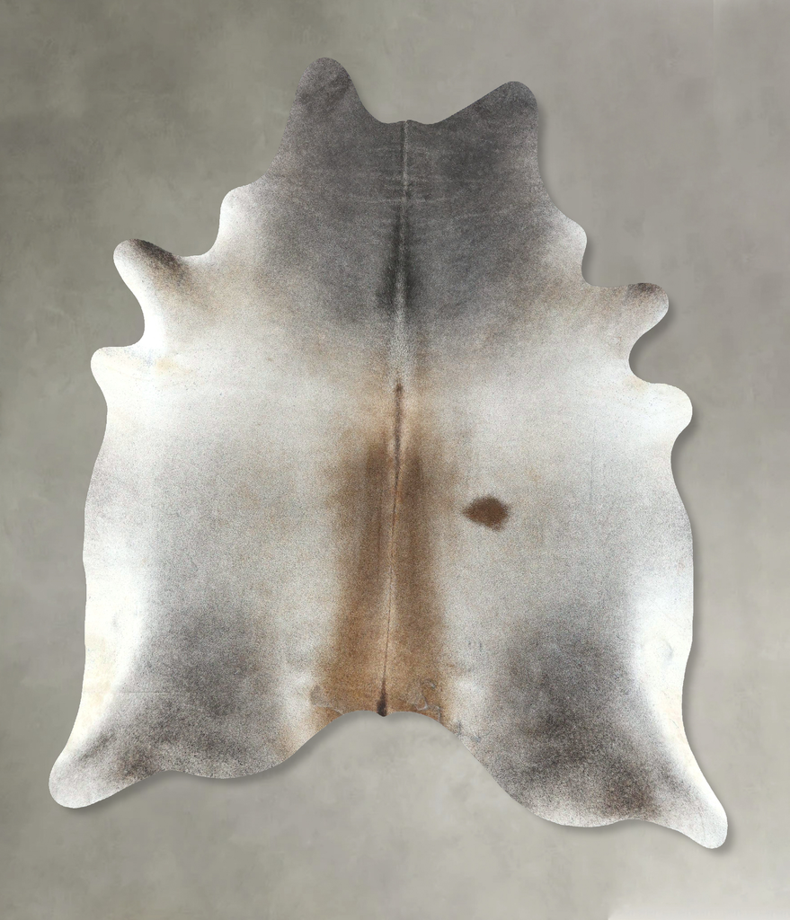 Grey with Beige XX-Large Brazilian Cowhide Rug 8'0"H x 6'7"W #B19053 by Hudson Hides