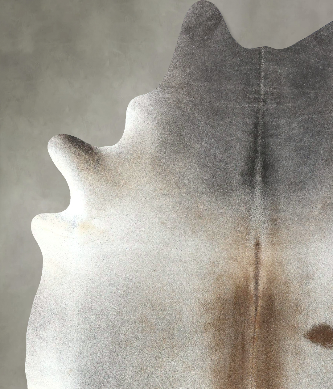 Grey with Beige XX-Large Brazilian Cowhide Rug 8'0"H x 6'7"W #B19053 b