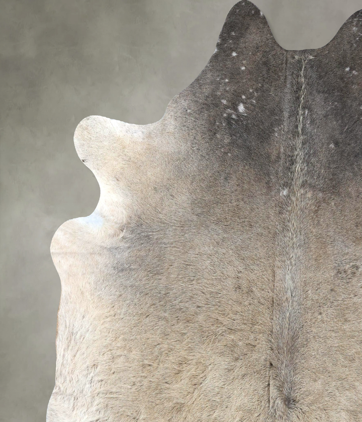 Grey with Beige XX-Large Brazilian Cowhide Rug 8'5"H x 7'1"W #B19055 by Hudson Hides