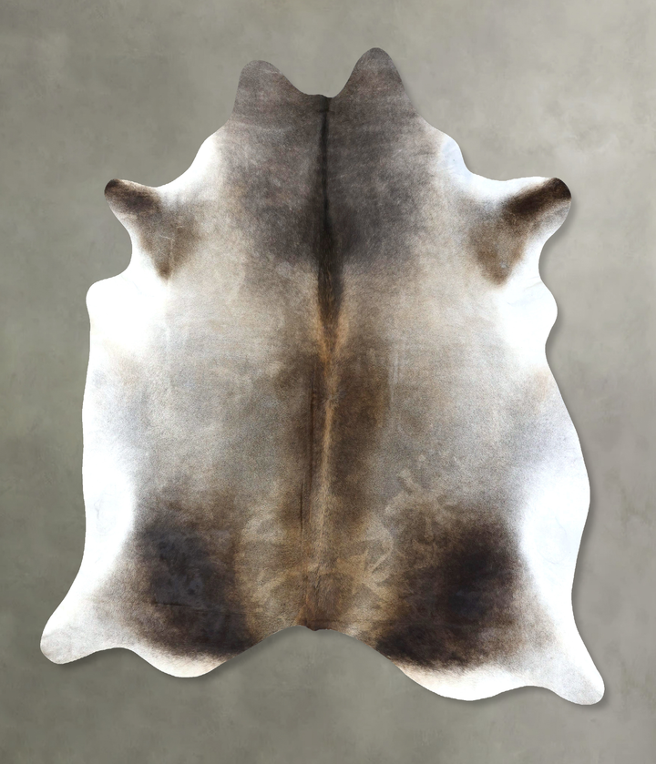 Grey with Beige XX-Large Brazilian Cowhide Rug 8'0"H x 7'0"W #B19056 by Hudson Hides