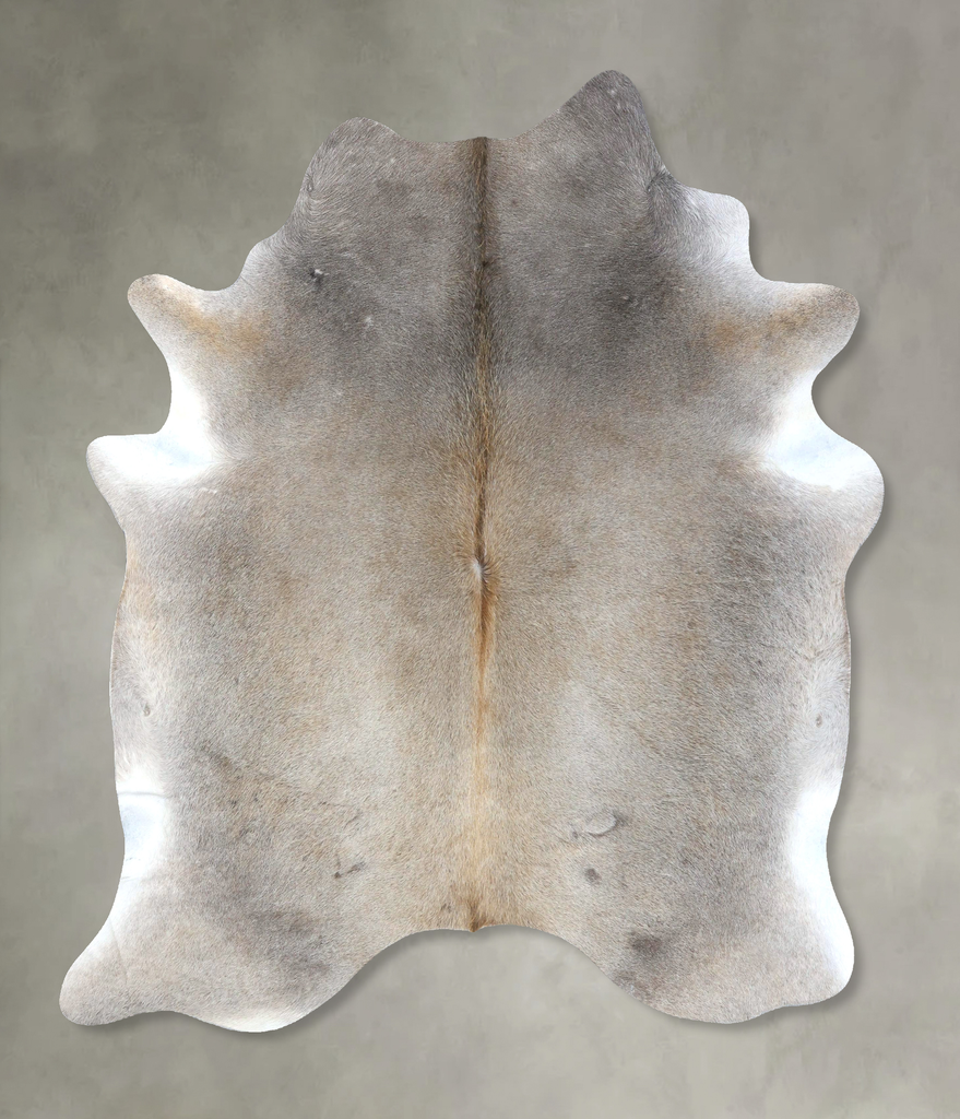 Grey with Beige X-Large Brazilian Cowhide Rug 7'7"H x 6'6"W #B19059 by Hudson Hides