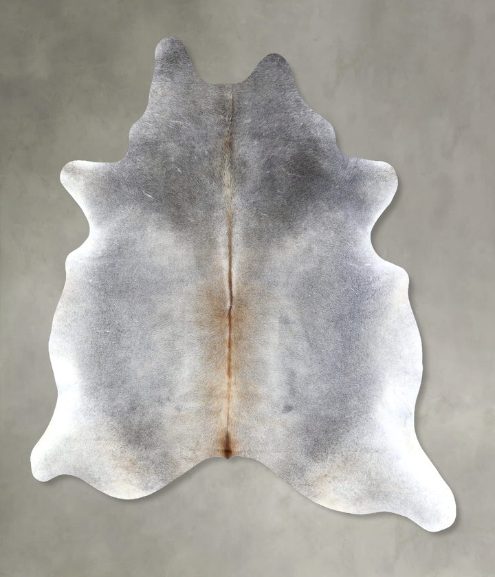 Grey with Beige XX-Large Brazilian Cowhide Rug 7'11"H x 6'9"W #B19063 by Hudson Hides