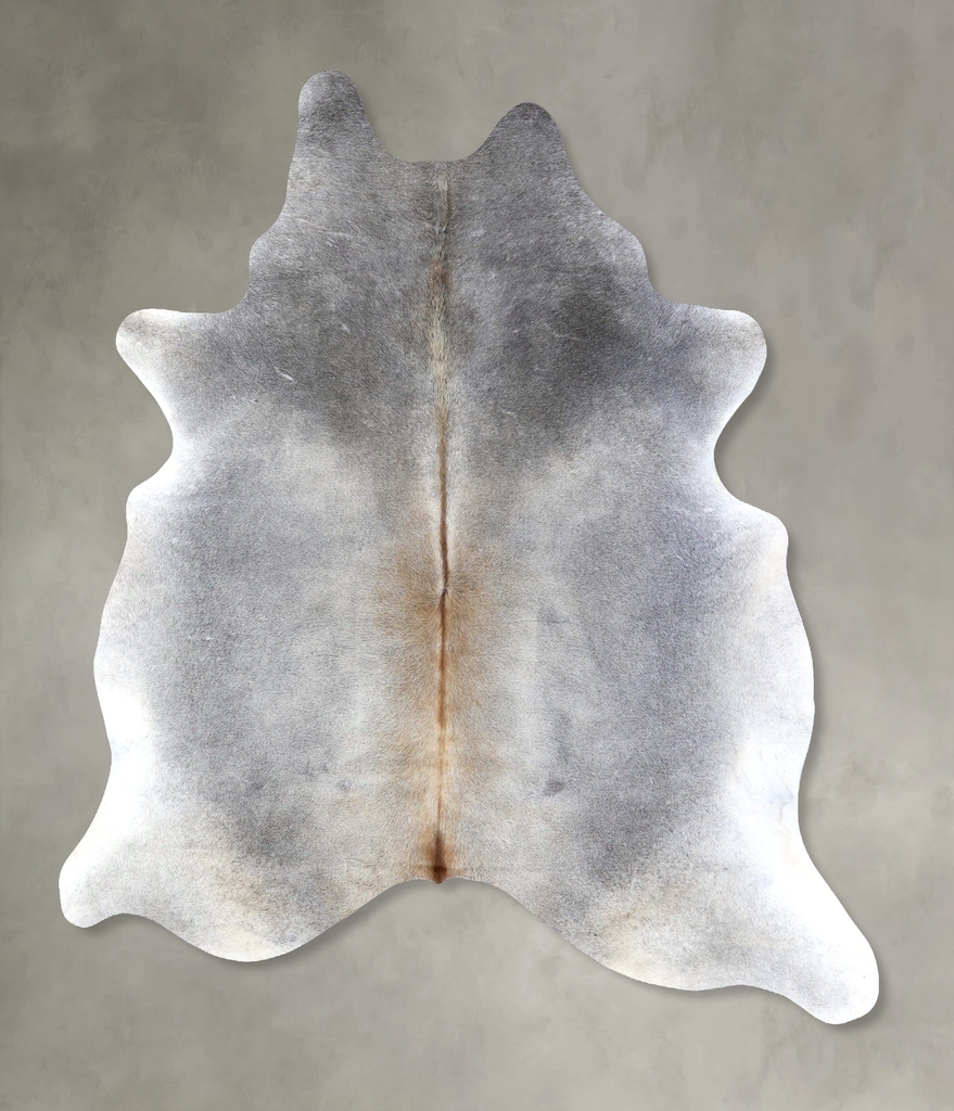 Grey with Beige XX-Large Brazilian Cowhide Rug 7'11"H x 6'9"W #B19063 by Hudson Hides