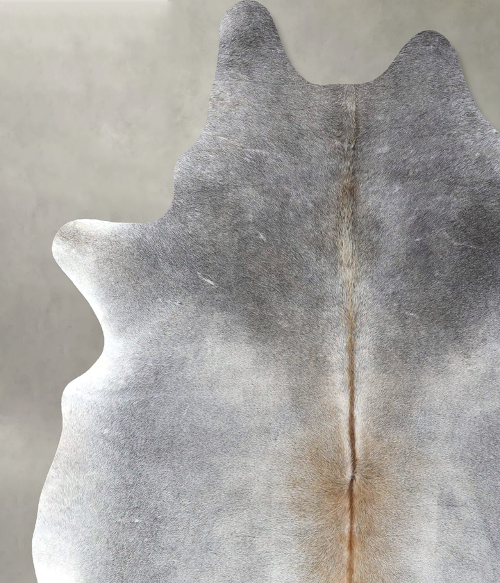 Grey with Beige XX-Large Brazilian Cowhide Rug 7'11"H x 6'9"W #B19063 by Hudson Hides
