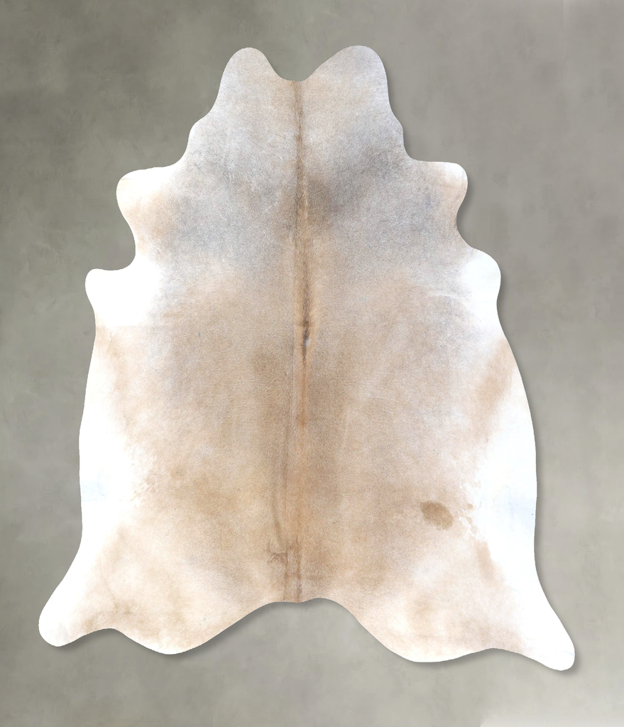 Grey with Beige XX-Large Brazilian Cowhide Rug 7'7"H x 7'0"W #B19065 by Hudson Hides
