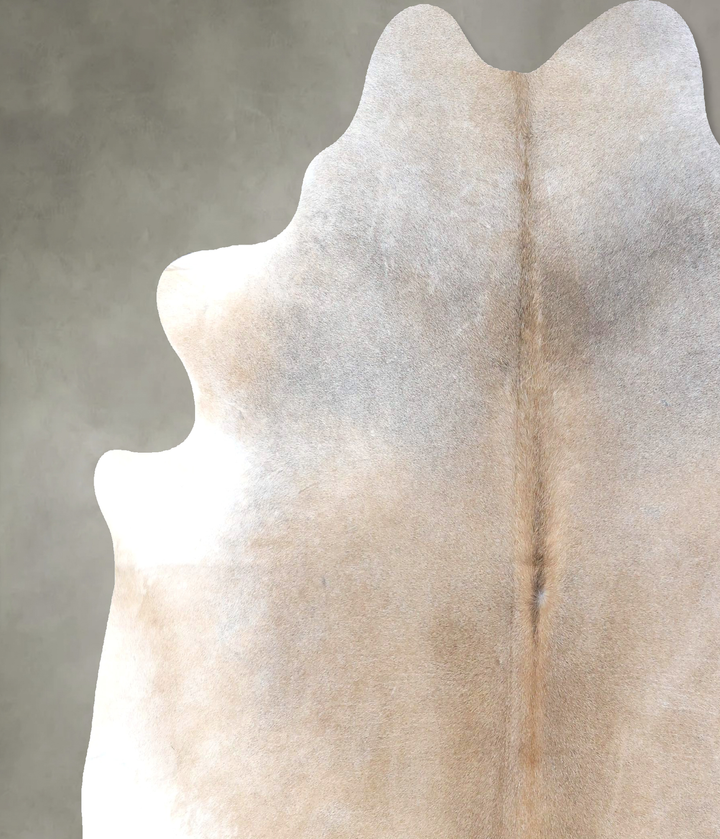 Grey with Beige XX-Large Brazilian Cowhide Rug 7'7"H x 7'0"W #B19065 by Hudson Hides