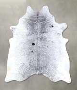 Salt and Pepper Black X-Large Brazilian Cowhide Rug 7'0"H x 6'0"W #B19069 by Hudson Hides