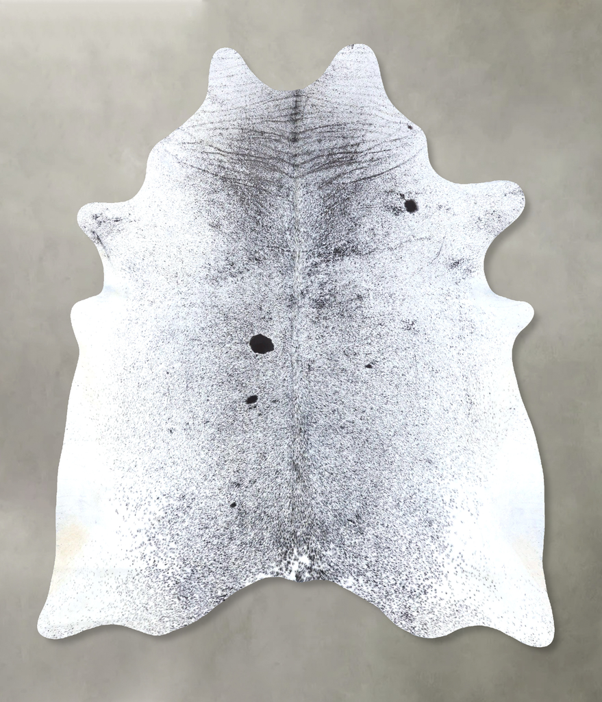 Salt and Pepper Black X-Large Brazilian Cowhide Rug 7'0"H x 6'0"W #B19069 by Hudson Hides