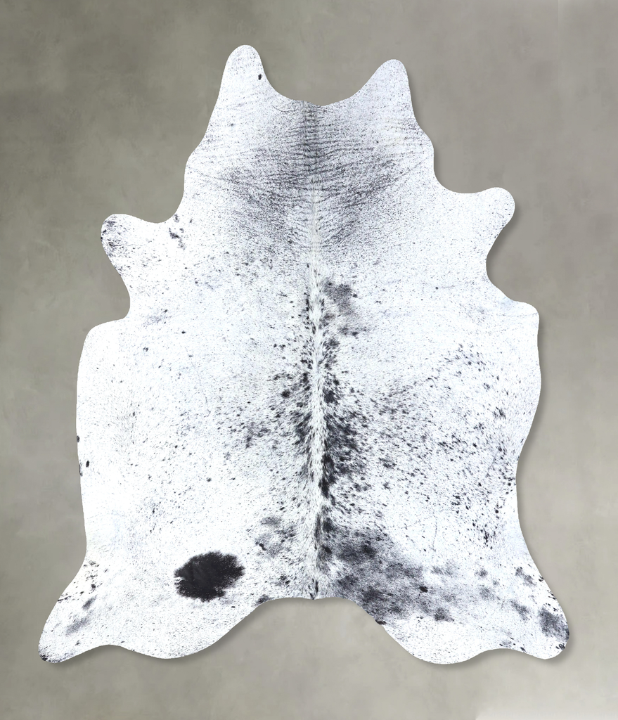 Salt and Pepper Black X-Large Brazilian Cowhide Rug 6'11"H x 6'0"W #B19071 by Hudson Hides