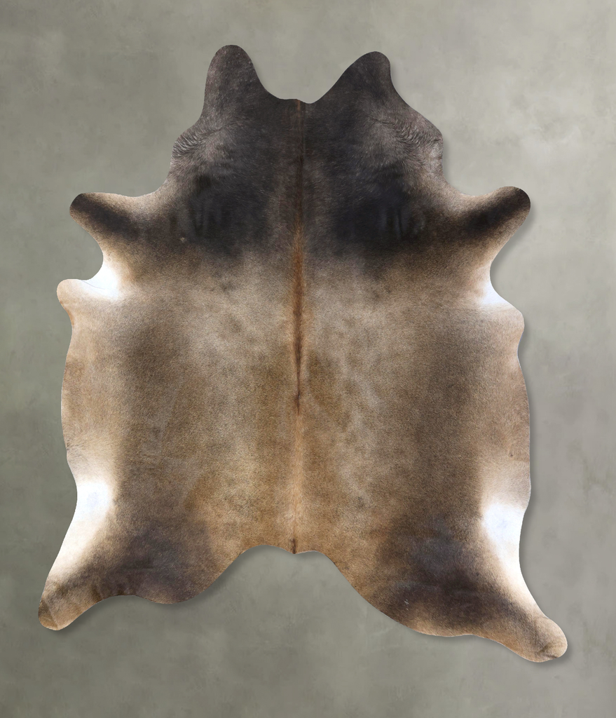 Grey with Beige XX-Large Brazilian Cowhide Rug 8'5"H x 6'10"W #B19076 by Hudson Hides