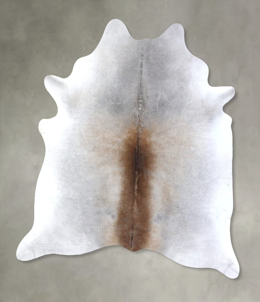 Grey with Beige XX-Large Brazilian Cowhide Rug 7'11"H x 6'8"W #B19078 by Hudson Hides