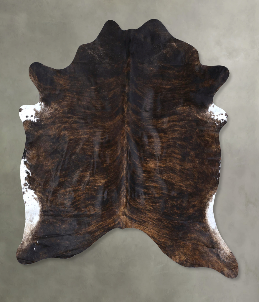 Dark Brindle X-Large Brazilian Cowhide Rug 6'11"H x 6'1"W #B19082 by Hudson Hides