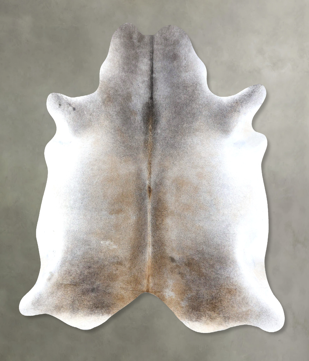 Grey with Beige X-Large Brazilian Cowhide Rug 6'8"H x 6'2"W #B19096 by