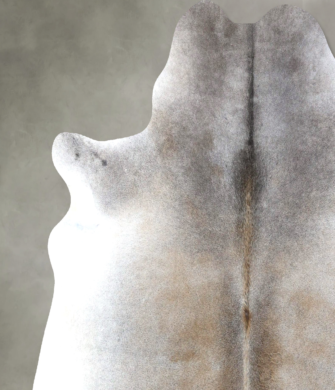 Grey with Beige X-Large Brazilian Cowhide Rug 6'8"H x 6'2"W #B19096 by