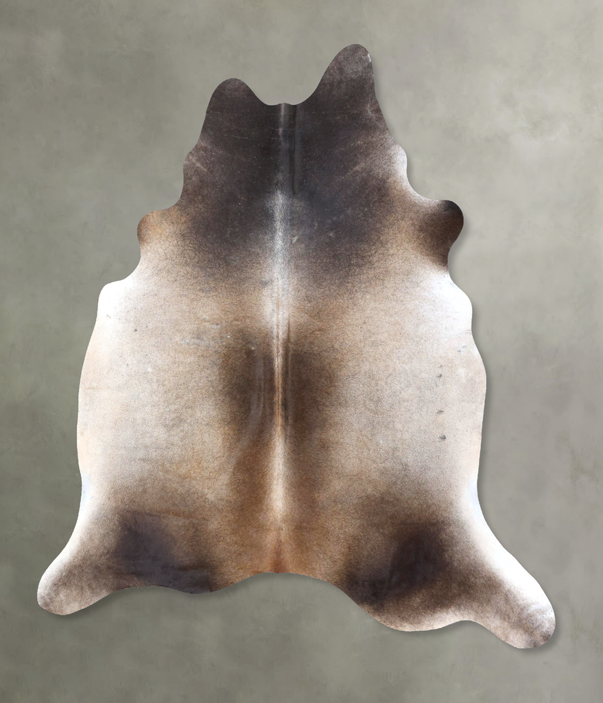 Grey with Beige X-Large Brazilian Cowhide Rug 7'5"H x 6'7"W #B19098 by Hudson Hides