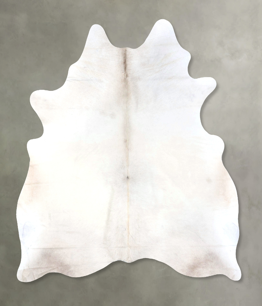 Ivory with Beige X-Large Brazilian Cowhide Rug 7'0"H x 5'9"W #B19102 by Hudson Hides