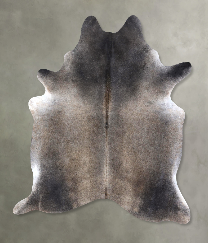 Grey with Beige X-Large Brazilian Cowhide Rug 7'6"H x 6'3"W #B19112 by Hudson Hides