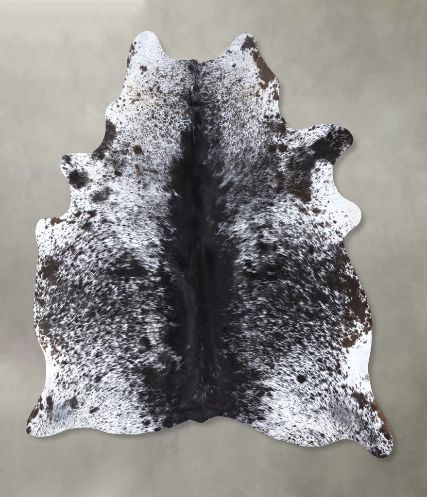 Salt and Pepper Black Large Brazilian Cowhide Rug 5'11"H x 5'2"W #B19119 by Hudson Hides