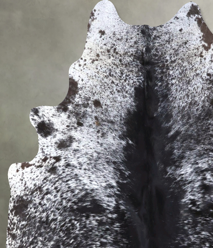 Salt and Pepper Black Large Brazilian Cowhide Rug 5'11"H x 5'2"W #B19119 by Hudson Hides