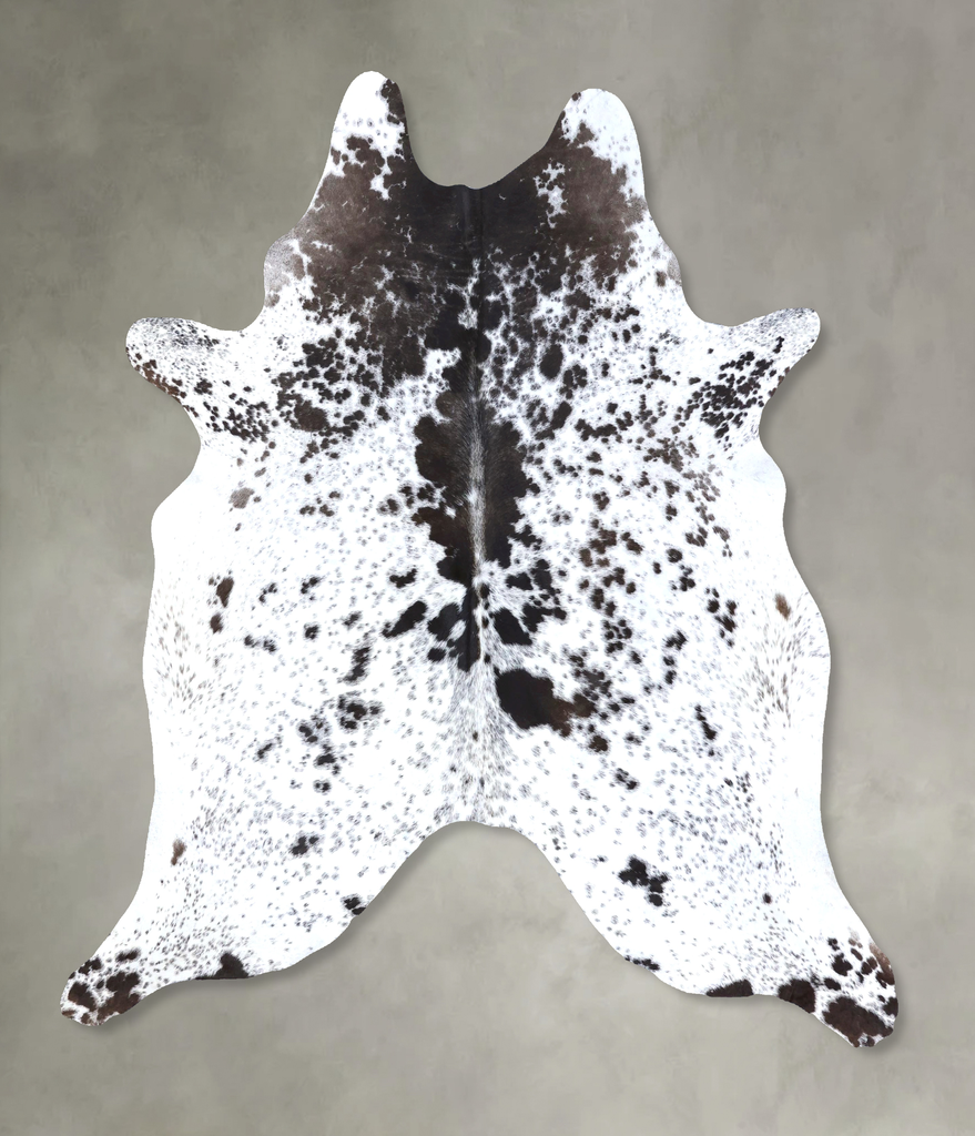 Salt and Pepper Black X-Large Brazilian Cowhide Rug 7'4"H x 6'6"W #B19120 by Hudson Hides
