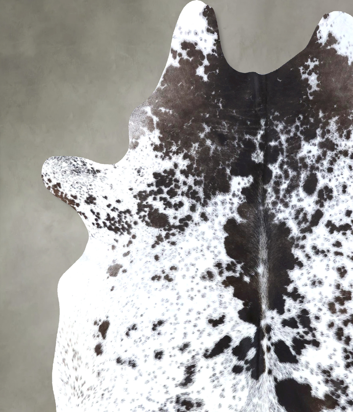 Salt and Pepper Black X-Large Brazilian Cowhide Rug 7'4"H x 6'6"W #B19120 by Hudson Hides