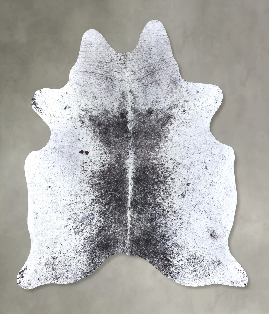 Salt and Pepper Black Large Brazilian Cowhide Rug 6'10"H x 5'6"W #B19122 by Hudson Hides