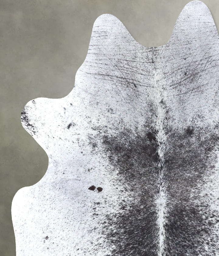 Salt and Pepper Black Large Brazilian Cowhide Rug 6'10"H x 5'6"W #B19122 by Hudson Hides