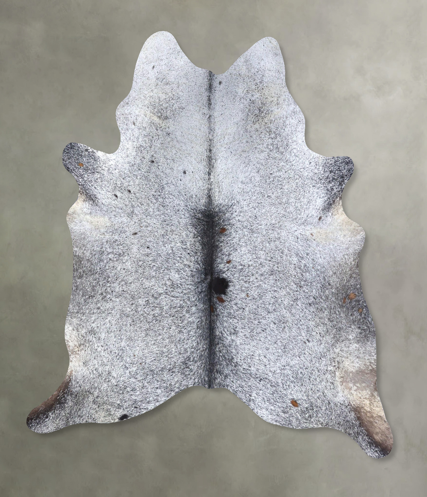 Salt and Pepper Black X-Large Brazilian Cowhide Rug 7'3"H x 6'7"W #B19123 by Hudson Hides