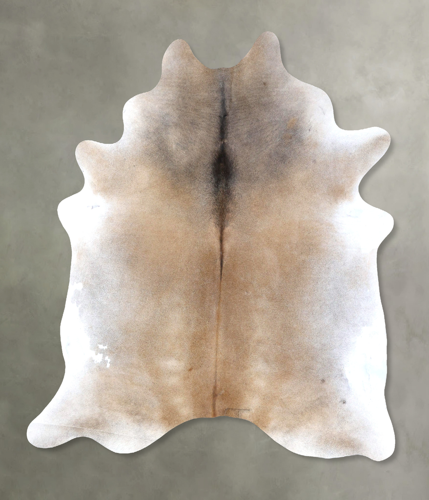 Grey with Beige XX-Large Brazilian Cowhide Rug 7'10"H x 6'6"W #B19125 by Hudson Hides