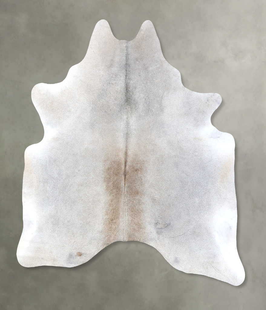 Grey with Beige X-Large Brazilian Cowhide Rug 7'3"H x 6'8"W #B19127 by Hudson Hides