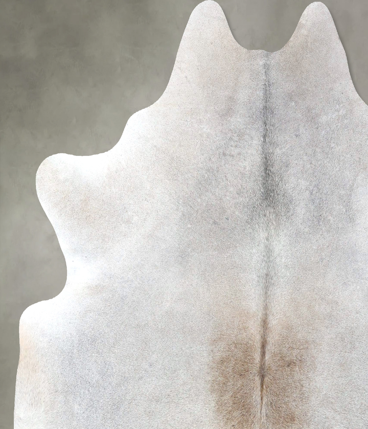 Grey with Beige X-Large Brazilian Cowhide Rug 7'3"H x 6'8"W #B19127 by Hudson Hides