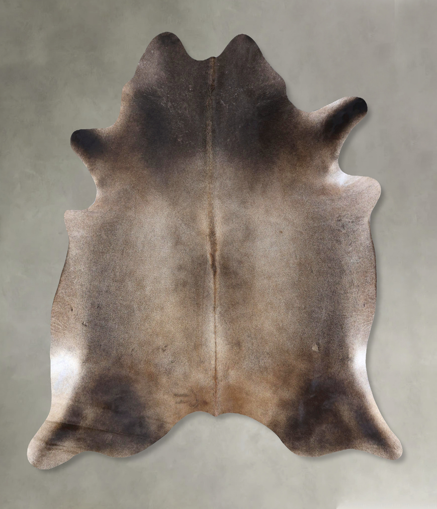 Grey with Beige XX-Large Brazilian Cowhide Rug 7'3"H x 7'1"W #B19128 by Hudson Hides