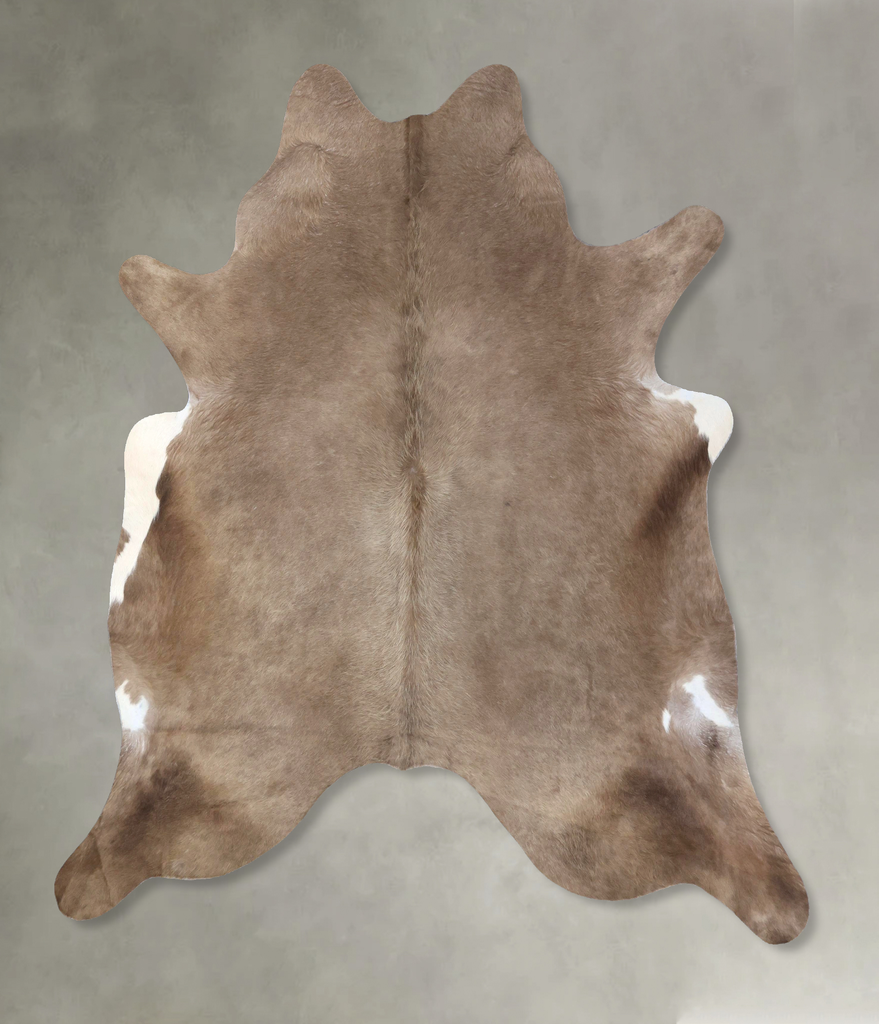 Taupe XX-Large Brazilian Cowhide Rug 7'8"H x 6'8"W #B19129 by Hudson Hides