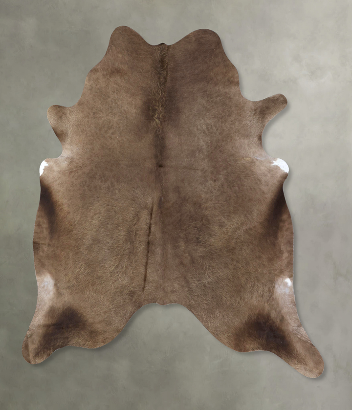 Taupe X-Large Brazilian Cowhide Rug 7'4"H x 6'7"W #B19131 by Hudson Hides