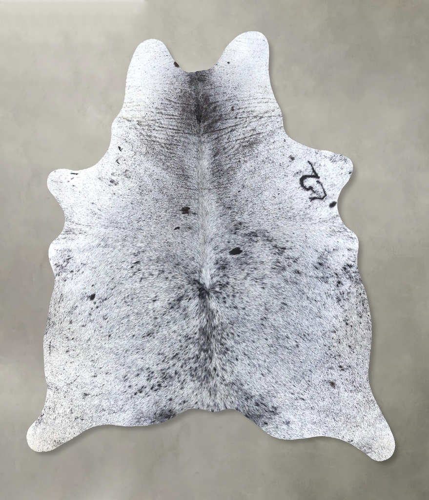 Salt and Pepper Black Large Brazilian Cowhide Rug 6'6"H x 5'4"W #B19135 by Hudson Hides