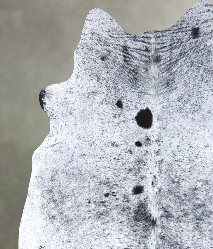 Salt and Pepper Black X-Large Brazilian Cowhide Rug 6'4"H x 6'5"W #B19137 by Hudson Hides