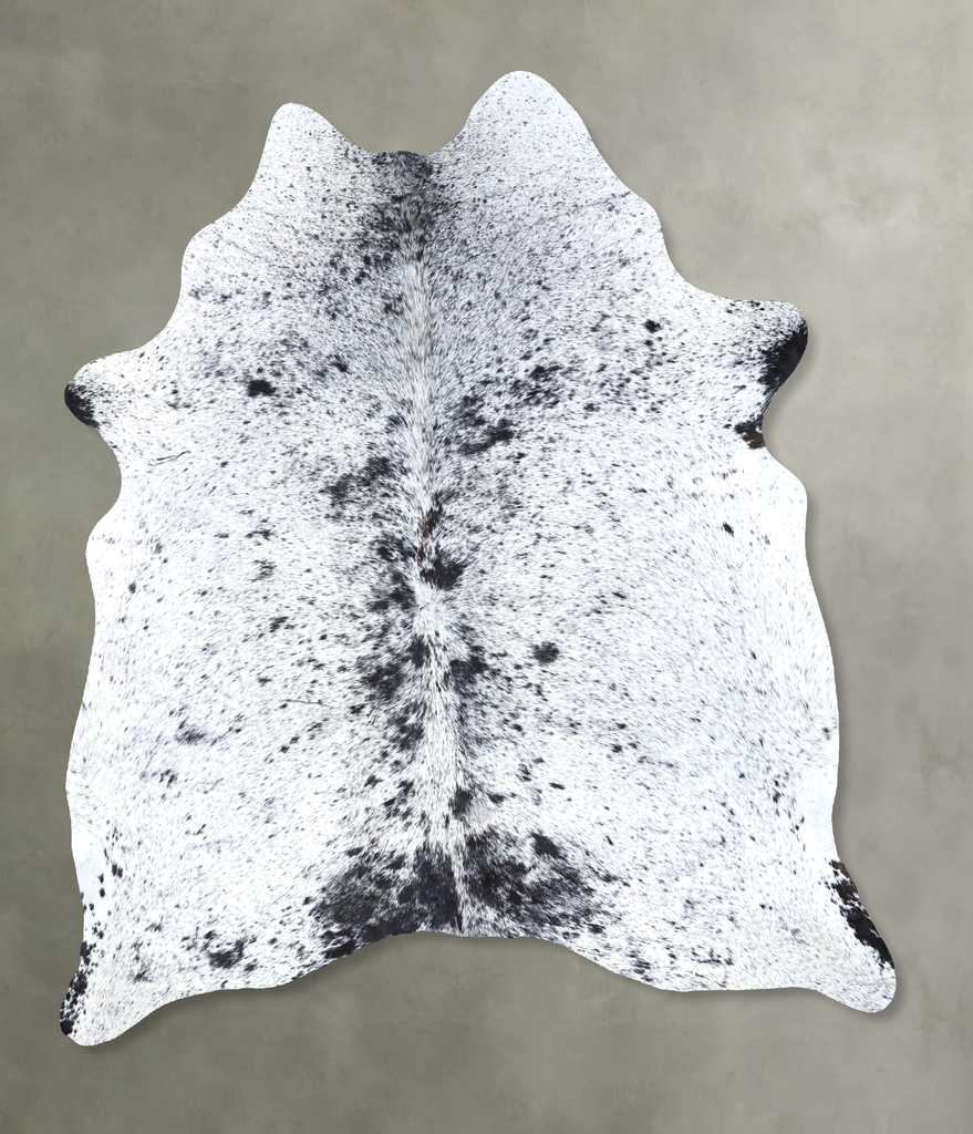 Salt and Pepper Black Large Brazilian Cowhide Rug 6'6"H x 5'3"W #B19138 by Hudson Hides