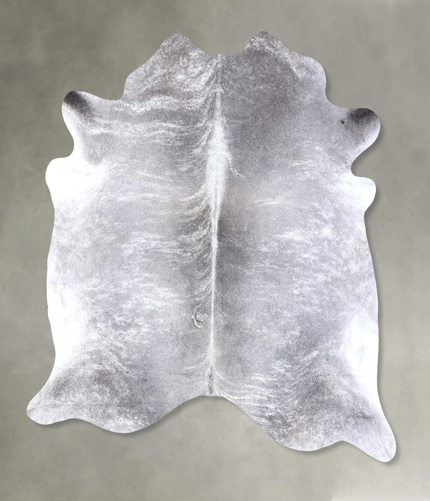 Grey Brindle X-Large Brazilian Cowhide Rug 6'10"H x 6'8"W #B19146 by Hudson Hides