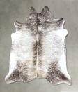 Grey Brindle X-Large Brazilian Cowhide Rug 7'1"H x 6'11"W #B19148 by Hudson Hides