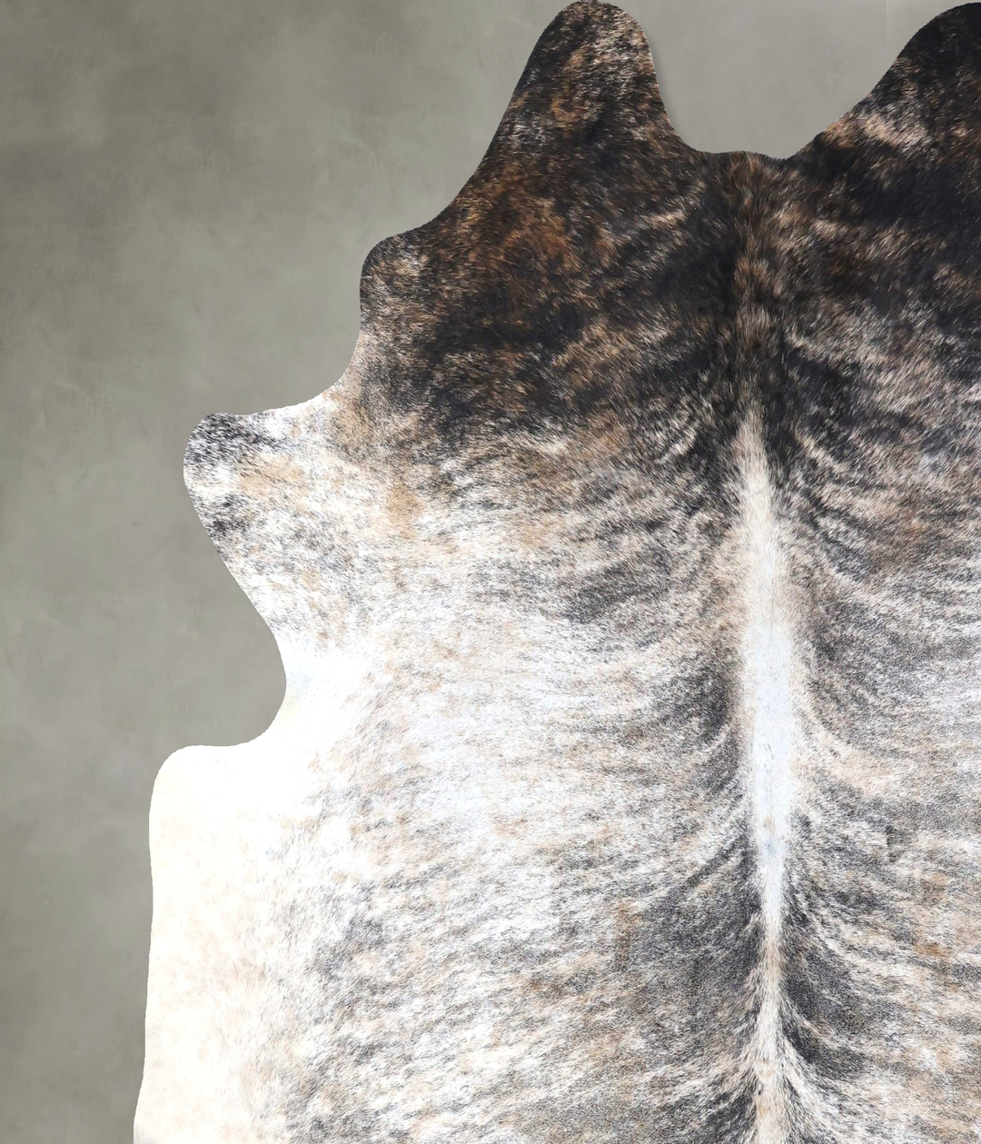 Grey Brindle XX-Large Brazilian Cowhide Rug 8'0"H x 7'8"W #B19159 by H