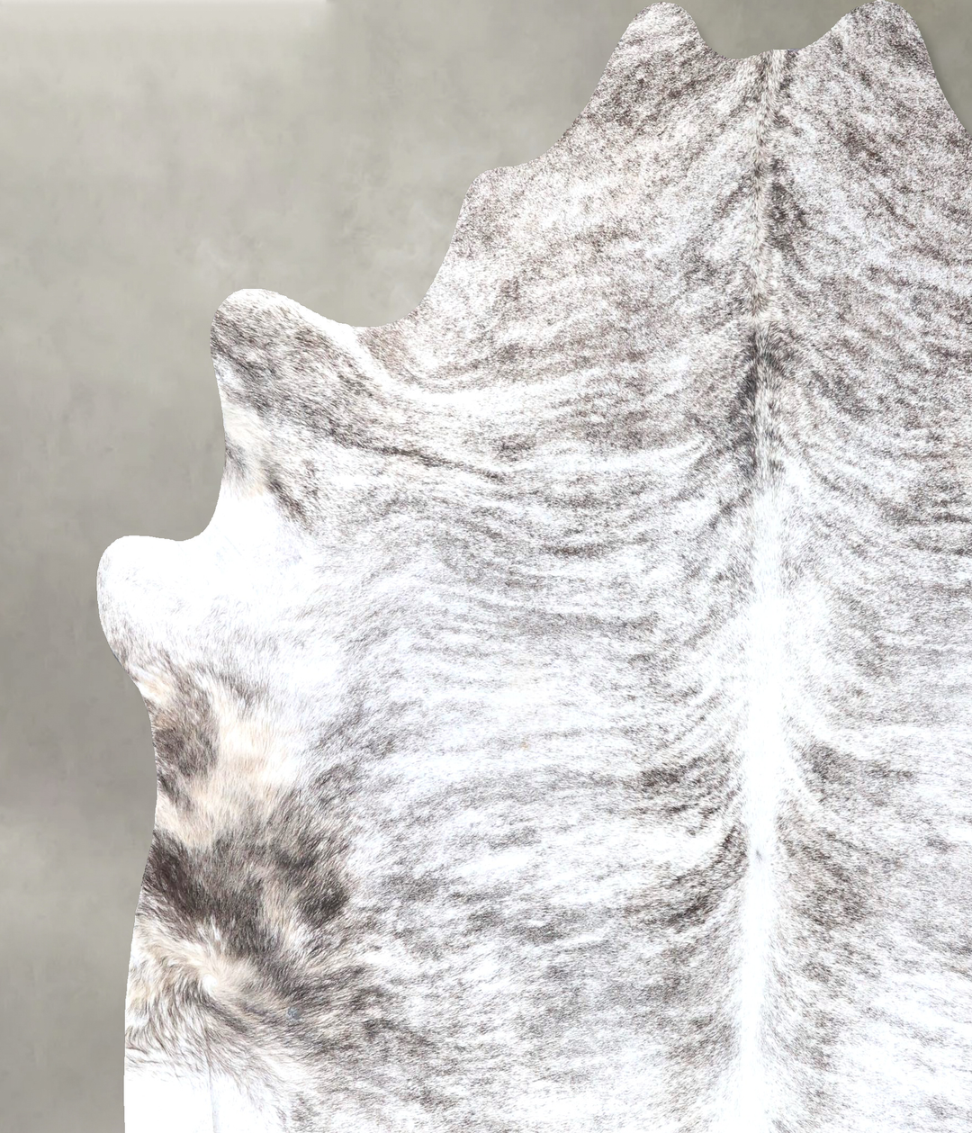 Grey Brindle XX-Large Brazilian Cowhide Rug 7'7"H x 7'2"W #B19171 by H