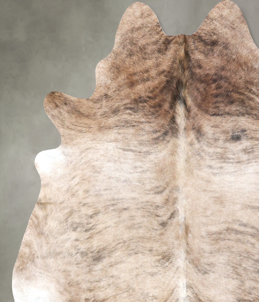 Light Brindle XX-Large Brazilian Cowhide Rug 7'8"H x 7'1"W #B19175 by 