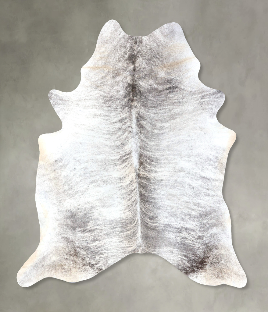 Grey Brindle X-Large Brazilian Cowhide Rug 7'8"H x 6'6"W #B19182 by Hudson Hides